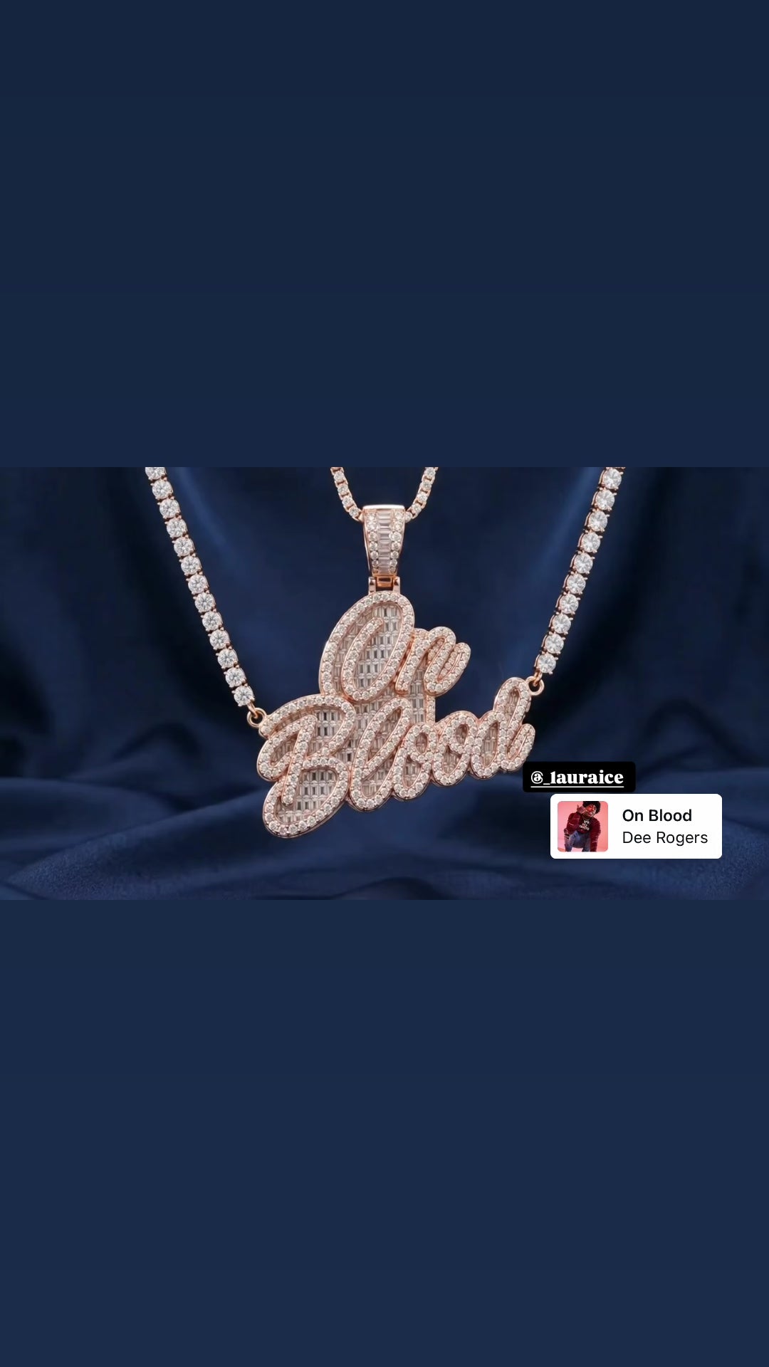 DeeRogers ‘On Blood’ Kustom Pendant w/ Tennis Chain